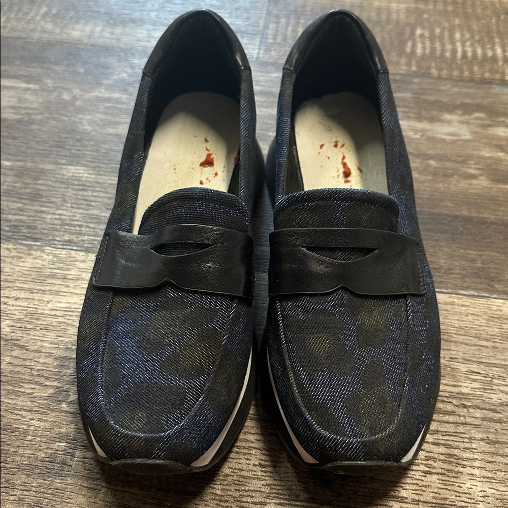 Donald Pliner Lizzee Womens Shoes Navy Blue Platform Slip On Wedge Size 6